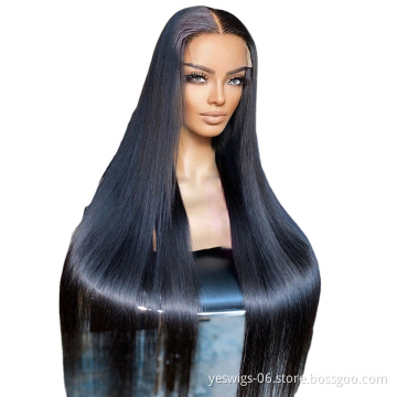 Cheap For Women Remy Human Hair Lace Wig Wholesale Mink Brazilian Straight Cuticle Aligned Human Hair 4X4 Swiss Lace Closure Wig